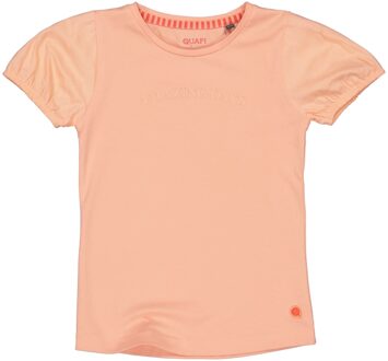 Quapi Meisjes t-shirt - Teddi - Perzik - Maat 110/116