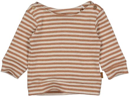 Quapi Newborn baby meisjes shirt elise aop mocha stripe Bruin - 74