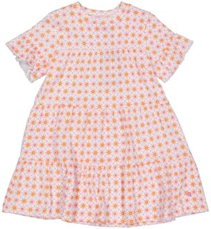 Quapi Zomer jurk meisjes - oranje - AOP grafisch - Zaara - Maat 146/152