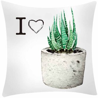 Quare Cactus Banana Leaf Print Kussensloop Polyester Sofa Auto Kussen Cover Home Decor