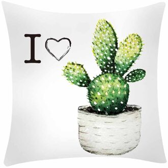 Quare Cactus Banana Leaf Print Kussensloop Polyester Sofa Auto Kussen Cover Home Decor