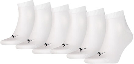 Quarter Sokken- 6 Paar Enkelsokken- Wit - Unisex - Maat  39/42