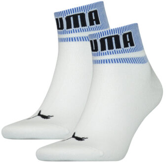 Quarter Sokken New Heritage 2-pack Wit / Blauw-43/46 Wit/Blauw - 43/46