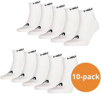 Quarter sokken - Unisex Enkelsokken - 10 Paar Witte Sokken - Maat 35/38