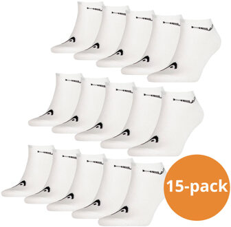 Quarter sokken - Unisex Enkelsokken - 15 Paar Witte Sokken - Maat 43/46