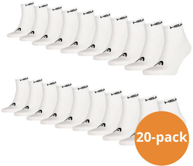 Quarter sokken - Unisex Enkelsokken - 20 Paar Witte Sokken - Maat 35/38
