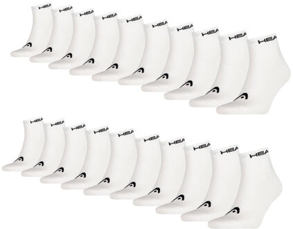 Quarter sokken - Unisex Enkelsokken - 20 Paar Witte Sokken - Maat 39/42
