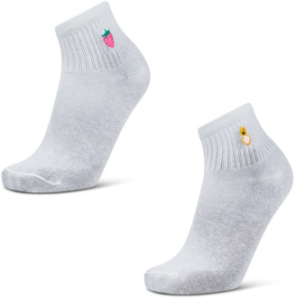 Quarter Sokken Unisex - Wit - Maat 35 - 38 - Katoen White