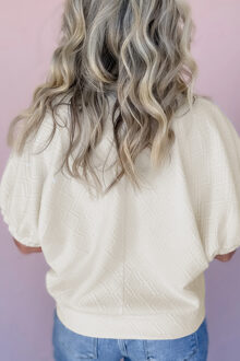 Quarterzip Pullover Lange Mouwen Ivoor