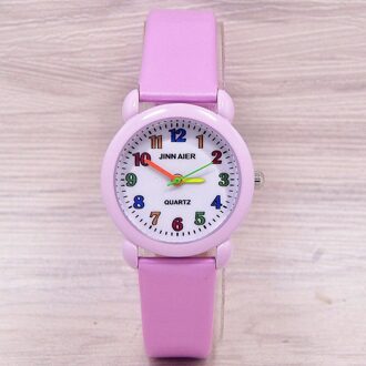 Quartz Candy Digitale Simple Kids Jongens Meisjes Student Horloge Horloge Relojes Montres Kol Saati roze