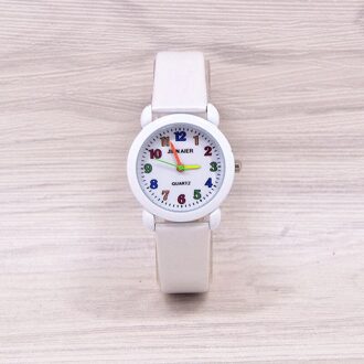 Quartz Candy Digitale Simple Kids Jongens Meisjes Student Horloge Horloge Relojes Montres Kol Saati wit