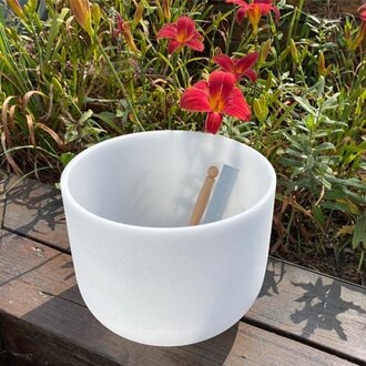 Quartz Crystal Klankschaal Witte Kom 12Inch Met Cdefgab Note D Sacral Chakra