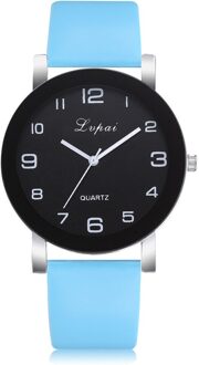 Quartz Horloges Vrouwen Lvpai Vrouwen Casual Quartz Lederen Band Horloge Analoog Polshorloge lucht blauw