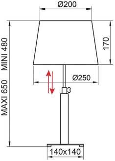 Quatro Up tafellamp ebbenhout/chroom ebbenhout, chroom, wit