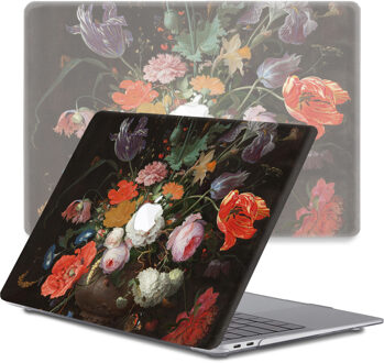 Qubits Lunso MacBook Air 13 inch (2010-2017) cover hoes - case - Stilleven Met Bloemen Zwart, Meerdere kleuren