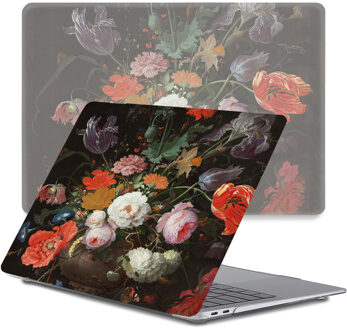 Qubits Lunso MacBook Pro 14 inch (2021-2023) cover hoes - case - Stilleven met Bloemen Zwart, Meerdere kleuren