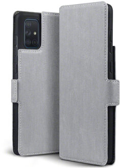 Qubits Samsung Galaxy A71 Bookcase hoesje - CaseBoutique - Effen Grijs - Kunstleer