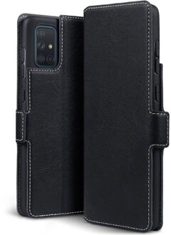 Qubits Samsung Galaxy A71 Bookcase hoesje - CaseBoutique - Effen Zwart - Kunstleer