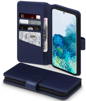 Qubits Samsung Galaxy S20+ Bookcase hoesje - CaseBoutique - Effen Donkerblauw - Leer