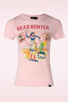 Queen Kerosin Head Hunter T-shirt in roze