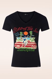 Queen Kerosin Road To The Sun T-shirt in zwart Zwart/Multicolour