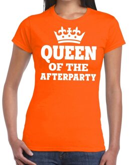 Queen of the afterparty shirt oranje dames M - Feestshirts
