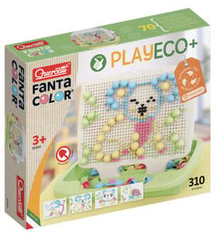 Quercetti PlayEco+ mozaïek knijperspel van gerecycled plastic: Fanta Color PlayEco+ (310 stukjes) Kleurrijk