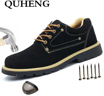 QUHENG 2020 Men's Winter Steel Toe Cap Protective Work Shoes Construction Safety Steel Mid Sole Casual Plus Size Dropshipping