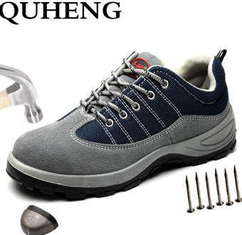 QUHENG 2020 Work Safety Boot For Men Static Anti-Smashing Steel Toe Indestructible Outdoor Protective Shoes Free Shipping