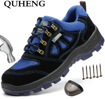 QUHENG Men's Outdoor Steel Toe Protective Anti Smashing Work Shoes Plus Size Construction Shoes Construction Safety Dropshipping