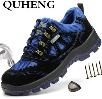 QUHENG Mens Steel Toe Safety Shoes All Season Ultra-light soft bottom Steel Toe Indestructible Lightweight Shoes Free shipping