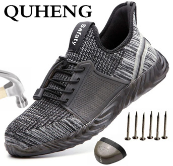 QUHENG Plus Size Men's Steel Toe Cap Protective Work Boots Shoes Puncture-Proof Casual Camouflage Military Boots Free shipping