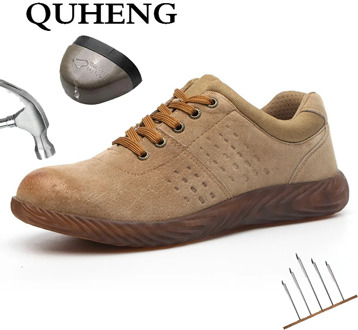 QUHENG Plus Size Men's Winter Steel Toe Cap Protective Work Shoes Puncture-Proof New Design Non-Slip Anti-Static Dropshipping
