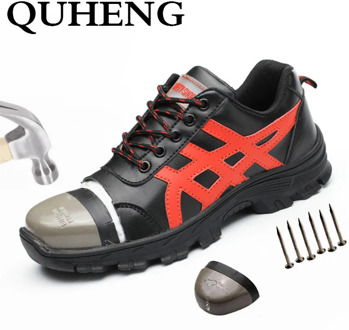 QUHENG Safety Work Boots for Men Ultra-light Soft Bottom Steel Toe Cap Comfort Protective Indestructible Men Boots Free Shipping