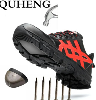 QUHENG Safety Work Shoes For Men Steel Toe Cap Anti-smashing Working Boots Construction Safety All Season Outdoor Free Shipping