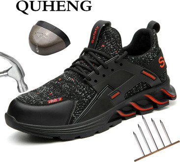 QUHENG Safety Work Shoes for Men Steel Toe Cap Anti-smashing Working Boots Steel Toe Anti-smashing Indestructible New Design 48