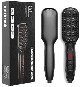 Quick Baard Elektrische Stijltang Multifunctionele Borstel Rechttrekken Haar Kam Draagbare Reizen Retailsale US