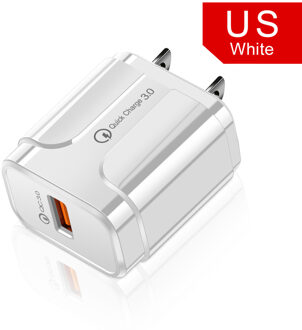 Quick Charge 3.0 USB Lader Snel Opladen Draagbare Mobiele Telefoon Oplader Voor iPhone Samsung Xiaomi Huawei QC 3.0 Charger Adapter wit lader US