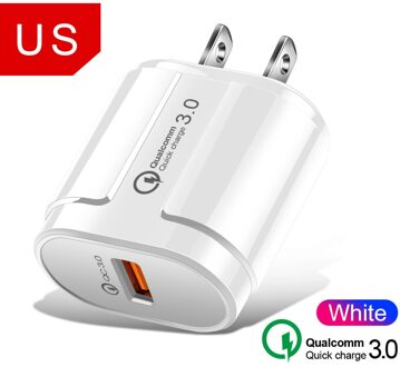 Quick Charge 3.0 USB Lader Snel Opladen Draagbare Mobiele Telefoon Oplader Voor iPhone Samsung Xiaomi Huawei QC 3.0 Charger Adapter wit US lader