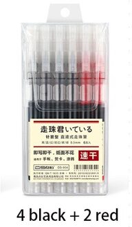 Quick Droge Gel Ink Rollerball Pen Zwart Blauw Rood Groen Paars Roze 0.5Mm Naald Tip Gekleurde Pennen Voor Journaling schilderen Doodling zwart en rood