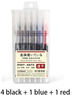 Quick Droge Gel Ink Rollerball Pen Zwart Blauw Rood Groen Paars Roze 0.5Mm Naald Tip Gekleurde Pennen Voor Journaling schilderen Doodling