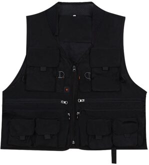 Quick Dry Fly Fishing Vest Ademende Vissen Jas zwart-S