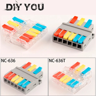 Quick electrical splitter Wire Connector SPL Universal Push-in Cable Wiring Terminal Block Connectors into 0.5-6mm2/Out 0.5-4mm2