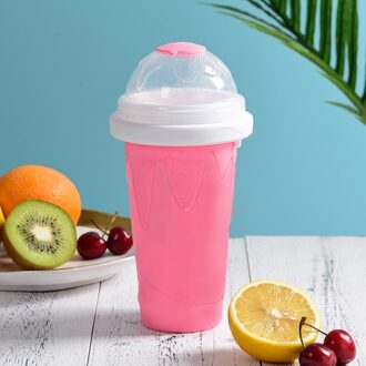 Quick-Frozen Smoothies Nieuw Duurzaam Slush Ijs Maker Squeeze Slush Quick Koeling Cup Milkshake Fles Smoothie Cup roos rood