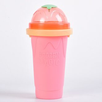 Quick-Frozen Smoothies Nieuw Duurzaam Slush Ijs Maker Squeeze Slush Quick Koeling Cup Milkshake Fles Smoothie Cup roze-2