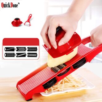 Quickdone Plastic Groente Fruit Snijmachines & Cutter Met Verstelbare Roestvrij Stalen Messen Wortel Aardappel Ui Rasp CKC1363