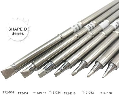 QUICKO SHAPE D Series T12 soldering iron tips T12-D52 D4 DL32 D24 D16 D12 D08 For STC/STM32 LED/OLED digital Controller