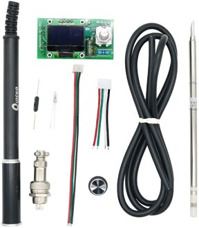 QUICKO T12 STC OLED Controller Digitale Soldeerbout Station DIY KITS Met Zwart aluminium handvat Gebruik voor HAKKO T12 tips