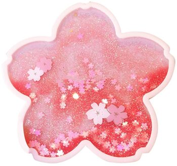 Quicksand Onderzetters Romantische Kersenbloesem Seizoen Oceaan Quicksand Silicone Water Cup Mok Placemat Kussen Isolatie Pad