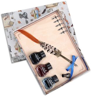 Quill Pen Set, Vintage Veren Pen Vulpennen Briefpapier Voor Student/Leraren H